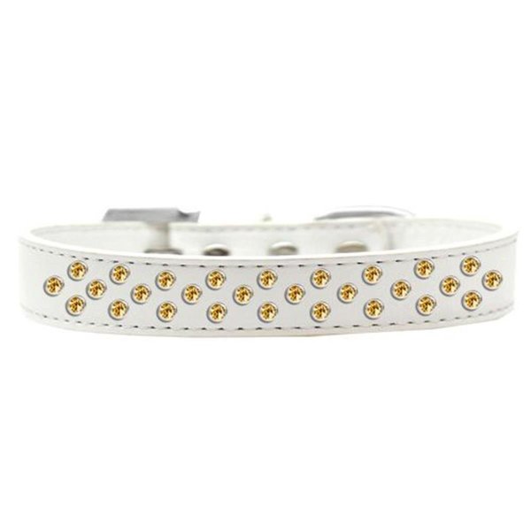 Unconditional Love Sprinkles Yellow Crystals Dog CollarWhite Size 16 UN847292